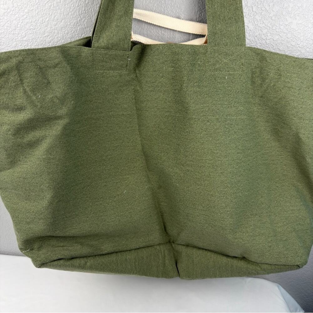NWT Olive Green Tote Extra Jumbo Large Beach Bag - Picture 6 of 11